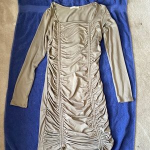 Dark Tan scrunched dress